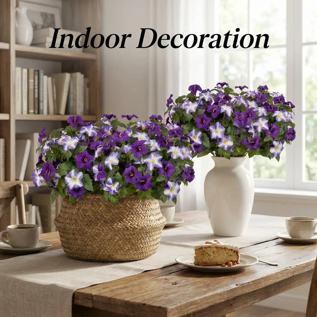 1/3/6pcs Artificial Petunia Flowers UV Resistant Silk Flower Look Real Fake Flowers for Outdoor Home Garden Balcony Decoration