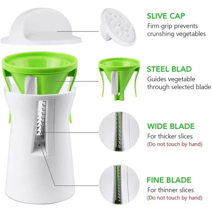 LMETJMA Zucchini Pasta Noodle Spaghetti Maker Heavy Duty Spiralizer Vegetable Slicer Vegetable Spiral Slicer Cutter  KC0335