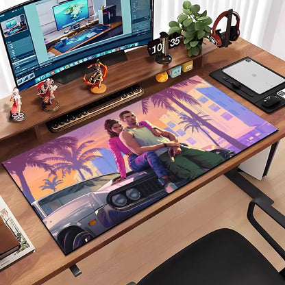 Game G-gta 6 Mouse Pad Large Anti-Slip Rubber Gaming MousePad Durable Desk Pad Thick Seam Edge Suitable For Office And Gaming