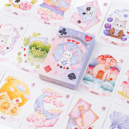 Rana 42Pcs Psychic Dream Lenormand Tarot Deck Wizard Oracle Cards Prophecy Deck 8.9*5.7cm for Divination And Oracle Reading