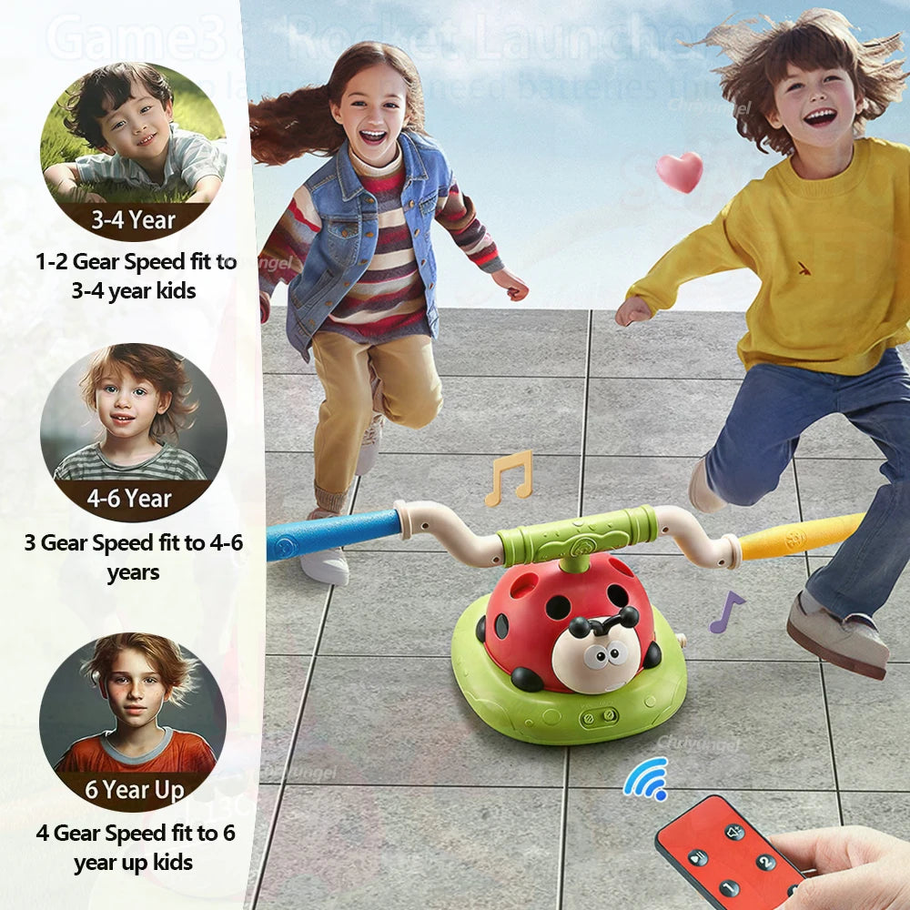 Musical Jump Sports Toys Multifunction Toss Ring Game Toy and Shooting Launcher for Kids Fitness Training Home Outdoor Game