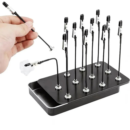 Soldering Third Hand with Strong Magnetic Base Flexible Arms PCB Holder for Electronics Repair – Alligator Clip Welding Tool