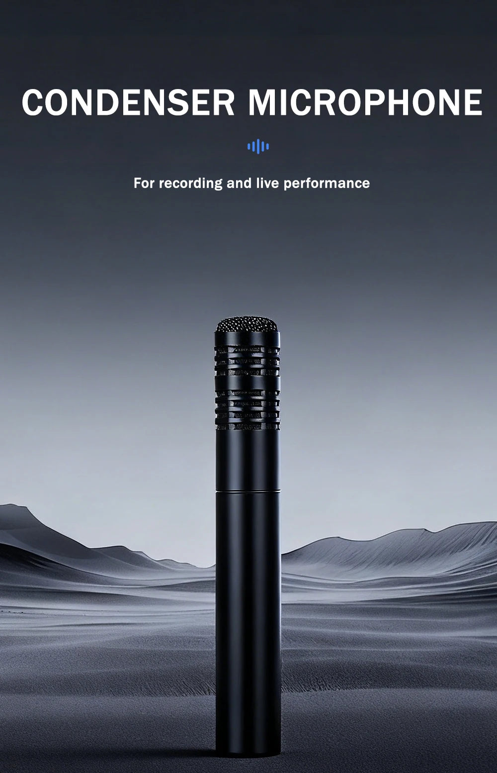 High-quality metal condenser microphone, durable and drop-resistant, suitable for live streaming, karaoke, and recording, univer