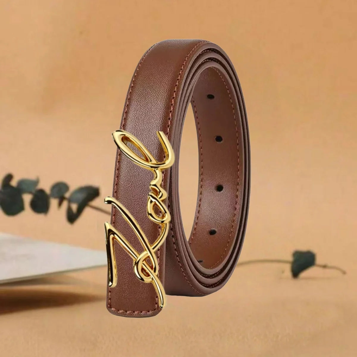 Luxury Designer Style Women's Belt Black PU Leather Gold Double Ring Gancini Style Buckle Waistband for Jeans Dress Fashion