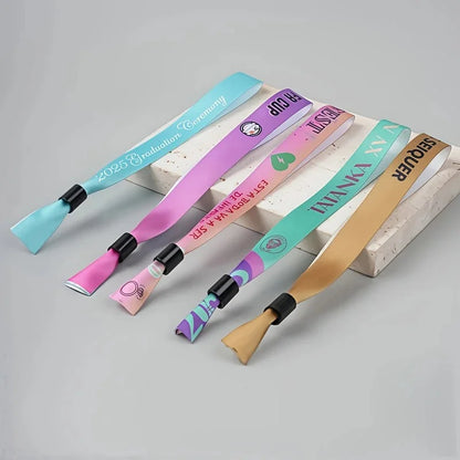 50/100/200/500 Pieces Custom Fabric Event Wristbands Personalized Colorful Wristband Bracelet Birthday Party Decoration
