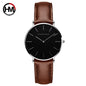 Hannah Martin Hot New Ms Fashion Simple Quartz Movement Watch High Quality Leather Strap Waterproof Lady Watch Relogio Feminino