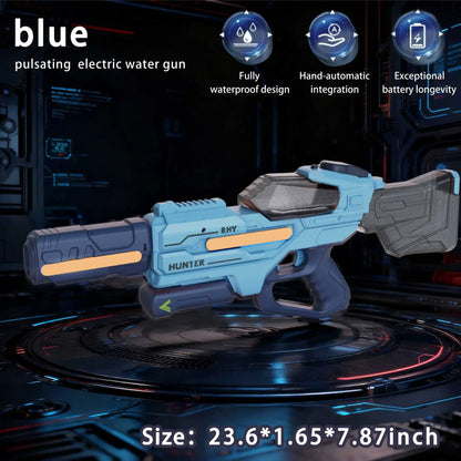 Electric Water Gun Large Capacity Squirt Gun Pulse Continuous Firing Watergun Integrated Manual and Automatic Water Gun Pool Toy