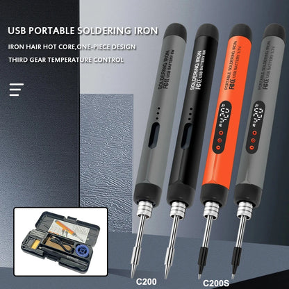 USB Wireless  Digital Electric Soldering Iron Kit  Cordless Adjustable Temperature 300-450℃ Smart Welding Solder Tool