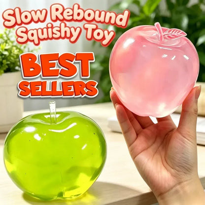Transparent Apple Maltose Squishy Fidget Toy Stress Anxiety Relief Soft Squeeze Toy Portable Desk Accessory Office Decor Gift