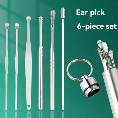 Pick Six-Piece Set Ear Cleaning Ear Picking Earpick Convenient Portable Ear Pick Household for Adults