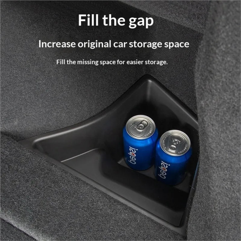 For 2025 2026 Tesla Model 3 Highland Trunk Storage Bins Rear Trunk Organizer Trunk Side Box With Carpeted TPE Lids Accessories