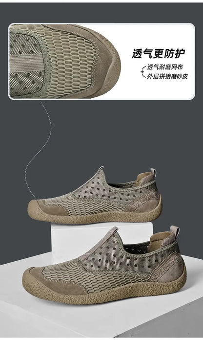 Summer Mesh Shoes Men Sneakers Plus Size Lightweight Breathable Walking Footwear New Slip-On Comfortable Casual Men's Shoes