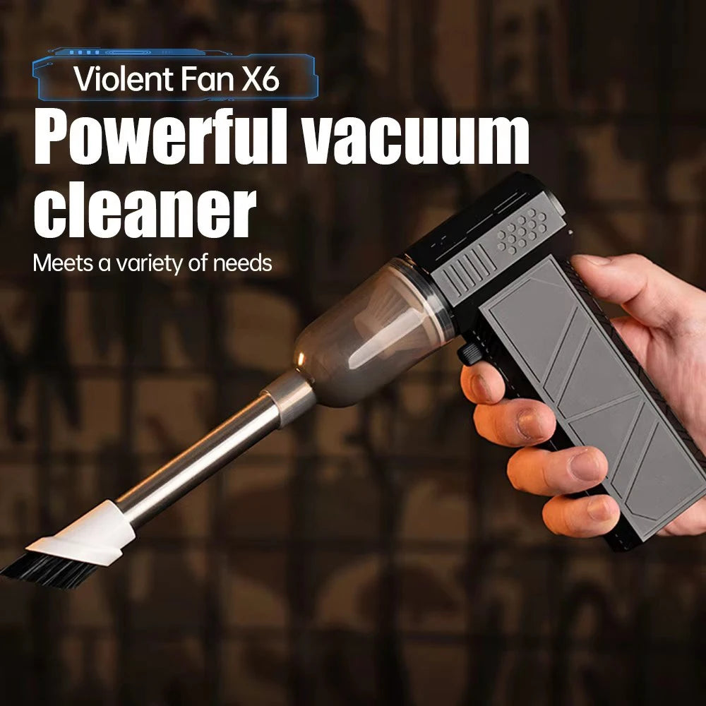 Type-C X6 Violent Fan Powerful Vacuum Dust Cleaner 140000RPM Strong Wind Fast Charging Brushless Turbo Blower Jet for Cleaning