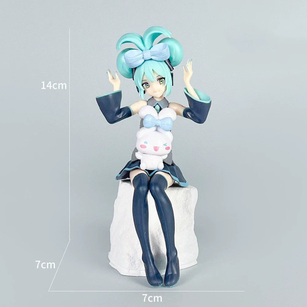 Hot sale 11-21cm Desktop Cute Hatsune Miku Kwaii Style Anime Figure Toys PVC Model Collector Doll Birthday Gift