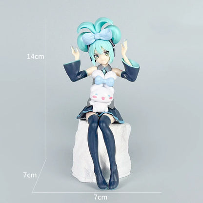 Hot sale 11-21cm Desktop Cute Hatsune Miku Kwaii Style Anime Figure Toys PVC Model Collector Doll Birthday Gift