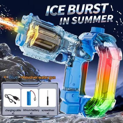 LED Lights Simulated Firing Electric Water Gun Children Large Capacity Automatic Water Blaster Toys for Kids Summer Outdoor Game