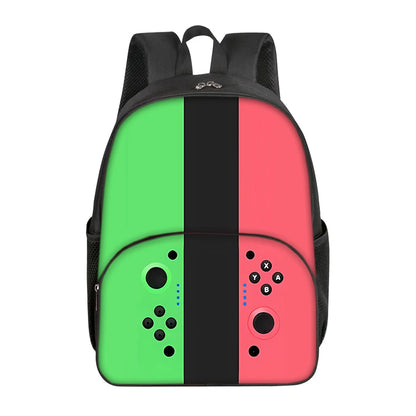 Casual Commute Games Console Circular Front Pocket Backpack For Boys/Girls Best Gifts 2D Flat Cartoon School Bag For Children
