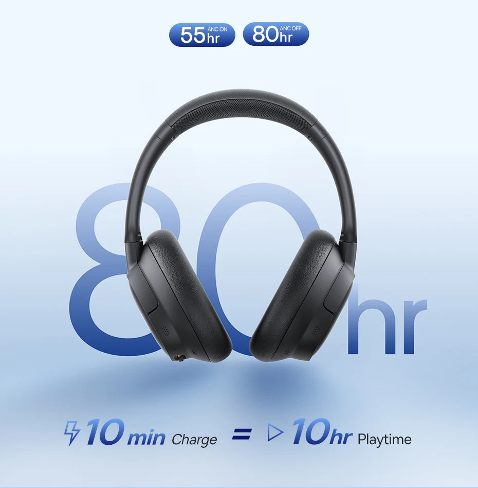Słuchawki bezprzewodowe Baseus EH10 NC ANC 45 dB, adaptacyjna hybrydowa redukcja szumów, słuchawki Hi-Res LDAC, Bluetooth 6.0, 80 godz.