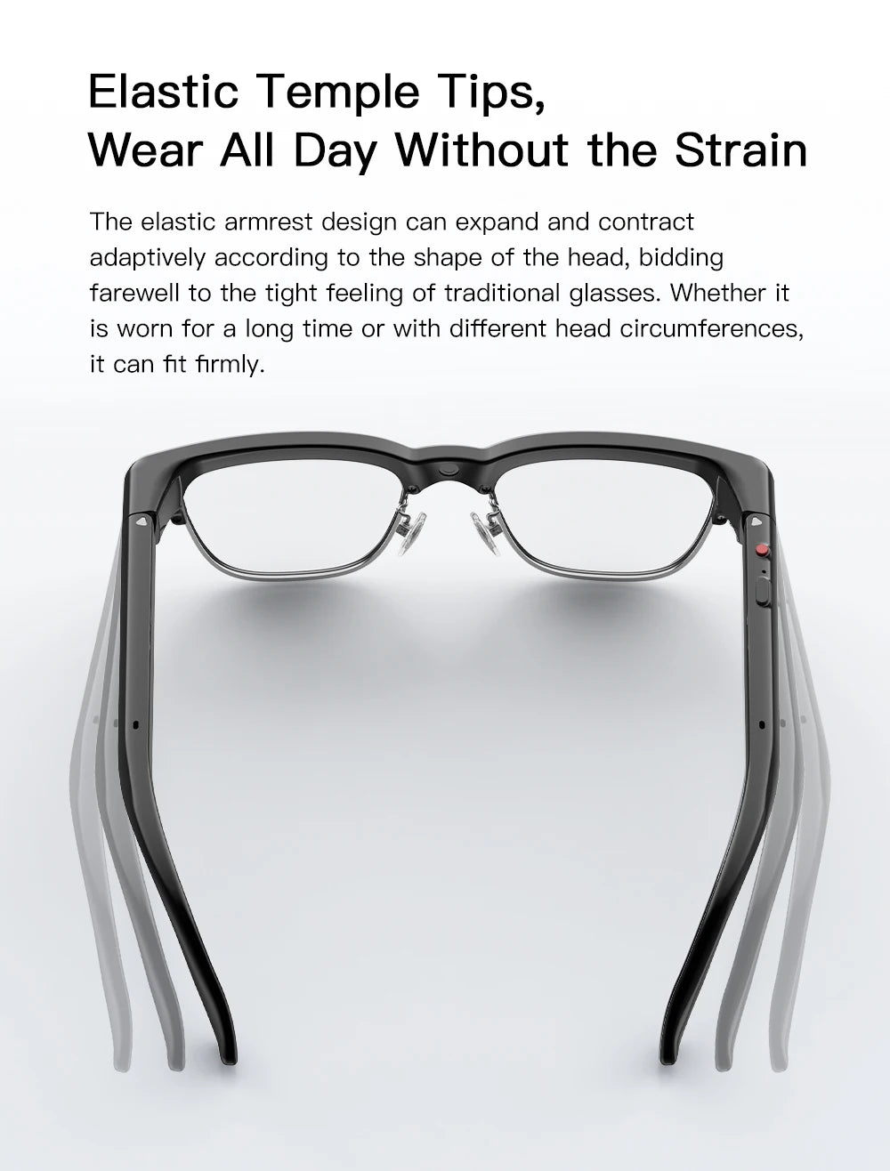 2026 New 8MP Ultra-Wide HD Camera Smart Glasses Video Record 4GB AI Photo Recognition BT Call Translation Voice Smart Glasses