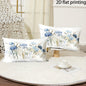 Two-piece suit Blue Floral Pillowcase for Bed , Used for sofas, chairs, cars, decorative cushion covers, pillowcases.