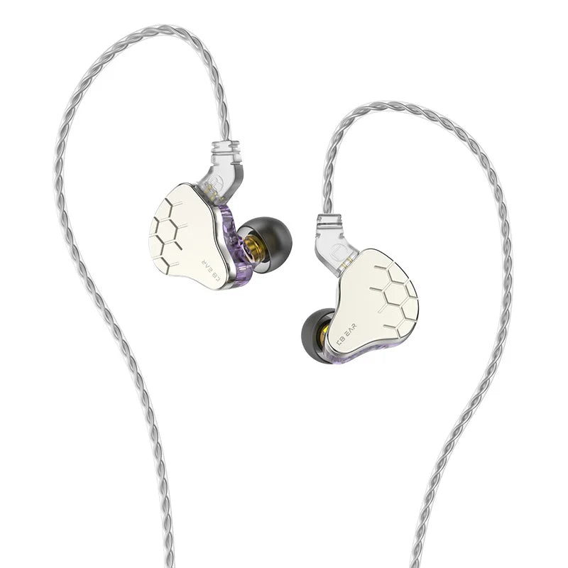 KBEAR Lark 1DD+1BA Hybrid IEM HiFi Earphones Zinc Alloy Shell 10mm Dynamic Driver Wired Headphones with Detachable 2Pin for Audiophile & Studio