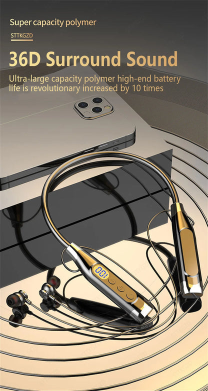 Wireless Headphones Neckband Bluetooth Earphone With Microphone  Long Battery Auriculares High Quality Headset Sport For TF Card