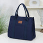 Solid Color Lunch Bag, Tote Bag with Foil Inner Zipper Closure Large Capacity Portable, Work, School, Utility Bag with Meals