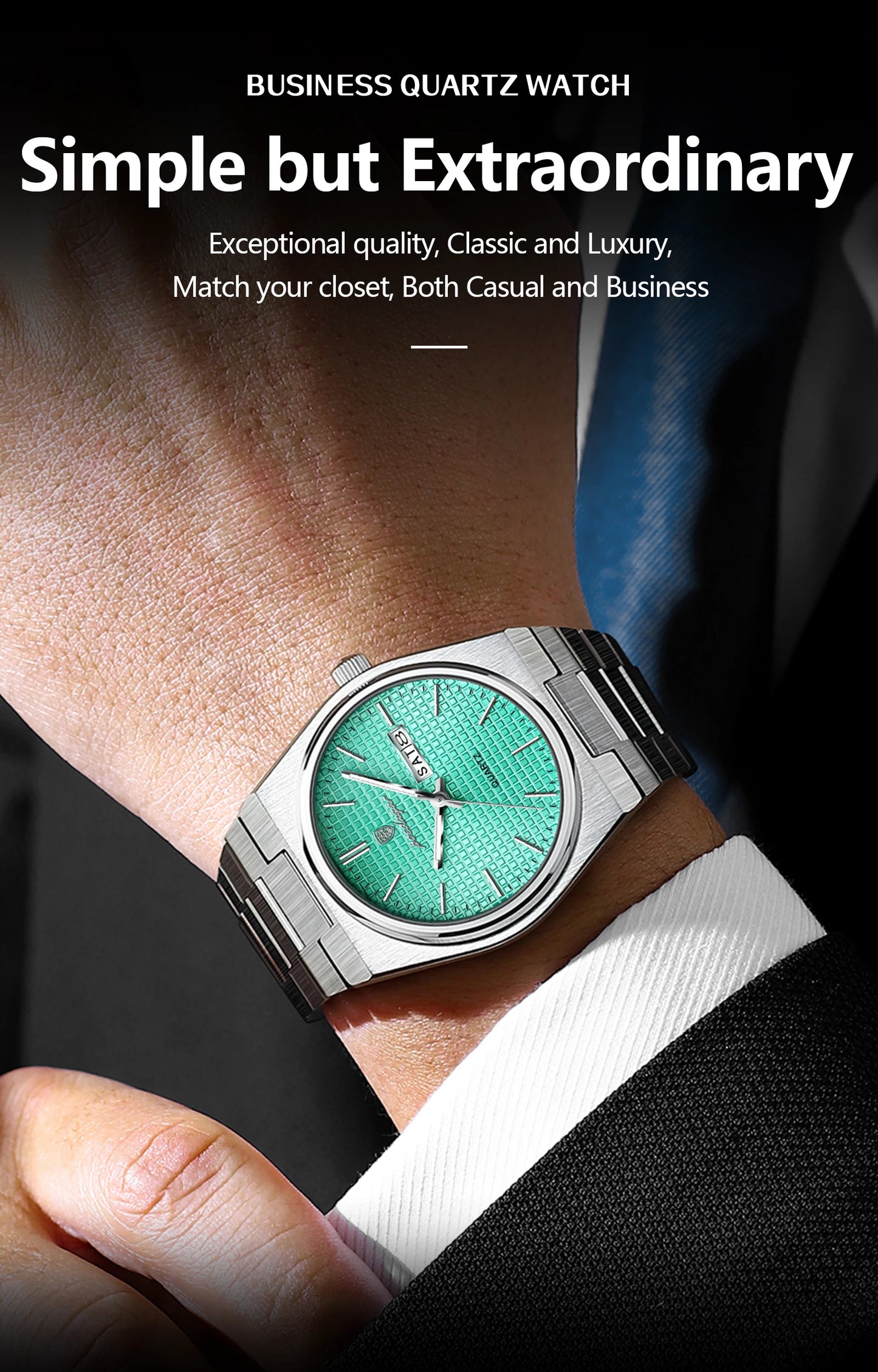 POEDAGAR Trendy Casual Man Watch Luminous Waterproof Stainless Steel Classic Men Wristwatch Date Week Men's Quartz Watches Reloj