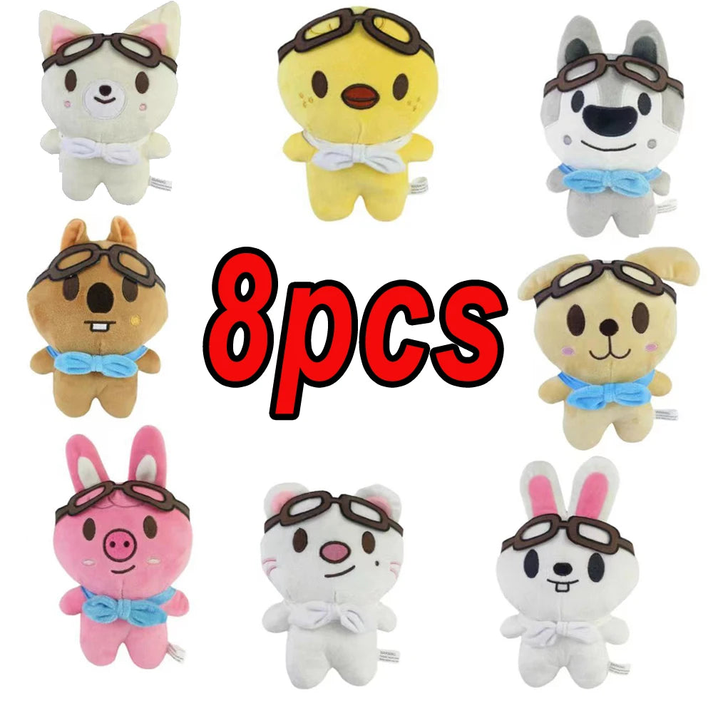 *SKZOO Kpop Plush Toys,Wolf Bear Foxes Duck Cartoon Cute Plush Animal Backpack Dolls, Large Messenger Bag, Throw Pillow, Gift