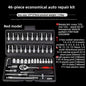 46Pcs Auto Repair Combination Ratchet Wrench Toolbox Family Tools Auto Maintenance Vehicle-mounted Socket Repair Set Tools