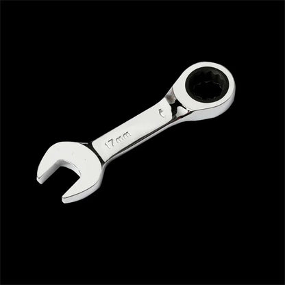 1Set 6mm-19mm Reversible Combination Stubby Single Wrench Stubby Combination 72 Tooth Ratchet Socket Spanner Nut Repair Tools