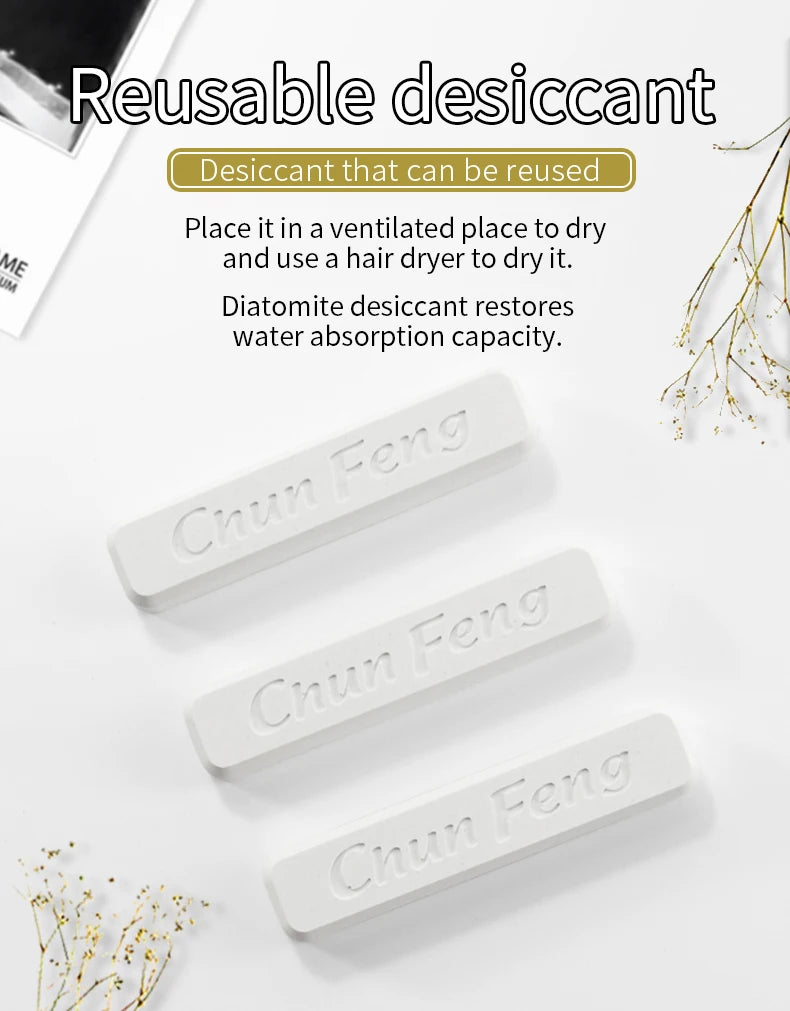 3Pcs/Set Unique Drying Strip Diatomaceous Earth Food Drying Strip Wide Application Safe No Odor Kitchen Moisture Repellent