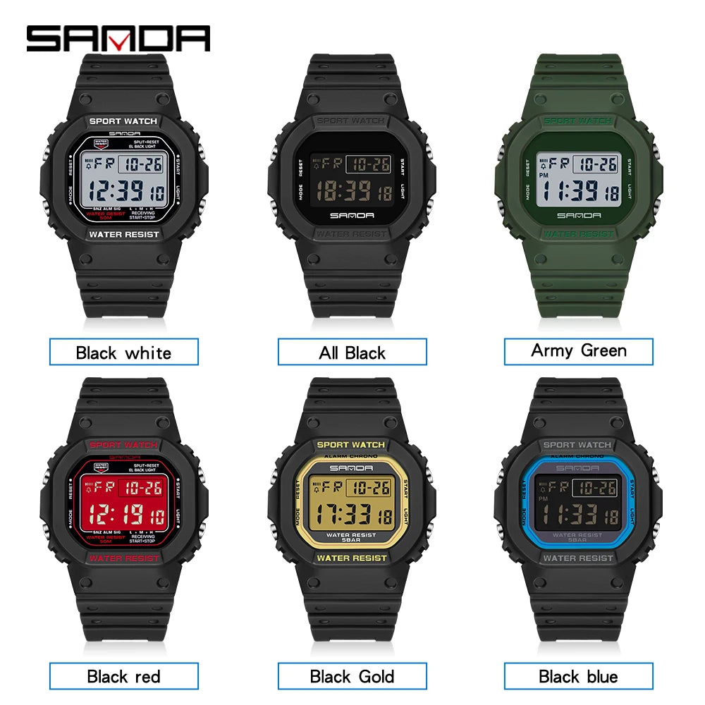 SANDA Fashion Top Brand G Style Digital Men's Watch Luxury Military Sport Waterproof Alarm Stopwatch Clock Men Relogio Masculino
