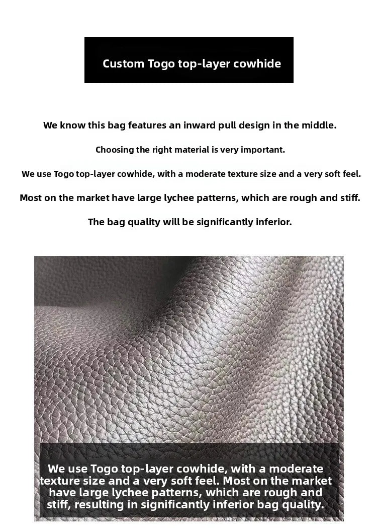 Women's Handbag 2025 New Style Top Layer Cowhide Leather Lundy Mini Doctor Bag Genuine Leather Handbag Single Shoulder Crossb...