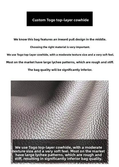 Women's Handbag 2025 New Style Top Layer Cowhide Leather Lundy Mini Doctor Bag Genuine Leather Handbag Single Shoulder Crossb...