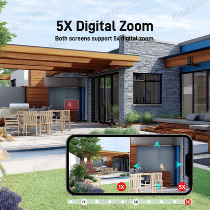 WiFi Dual Lens Dual Screen Camera 5K 10MP Waterproof AI Tracking O-kam Pro Outdoor Street CCTV Surveillance Cam