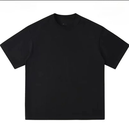 300g Thick Combed Cotton Round Neck T-shirt, Solid Color Loose Fit Simple and Casual Basic Style Suitable for Both Men and Women
