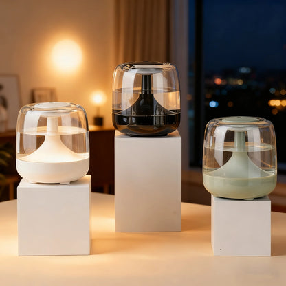 Large spray mute colorful light transparent water tank aromatherapy humidifier indoor portable bedroom air humidifier