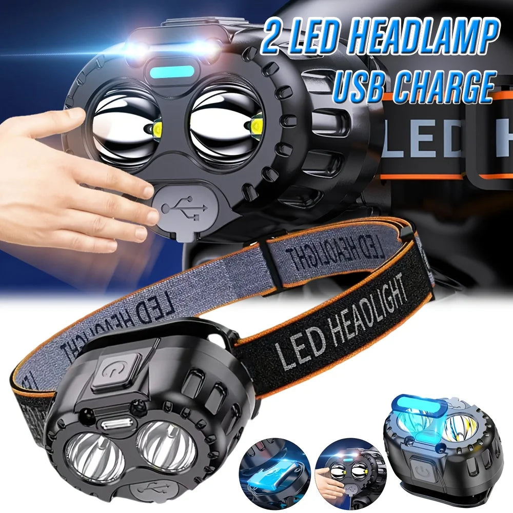 Powerful LED Headlamp IPX4 Waterproof Emergency Head Flashlight 500LM XPE LED Headlamp 500mAh for Outdoor Fishing Camping Hiking