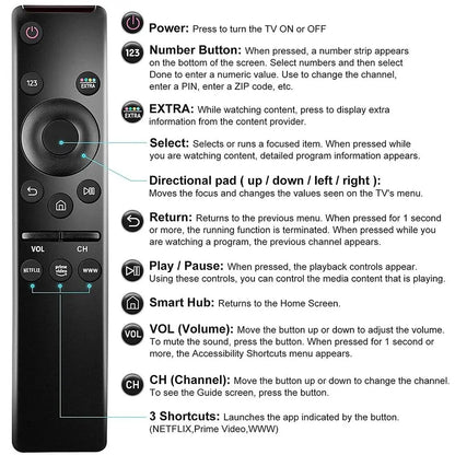 Remote Control Replacement for Samsung Smart TV BN59-01259E TM1640 BN59-01259B BN59-01260A BN59-01265A BN59-01266A BN59-01241A