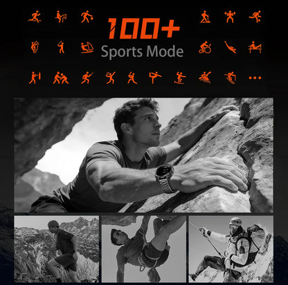 Smartwatch LIGE 2026 wojskowy, bateria 1400mAh, dla mężczyzn, latarka zewnętrzna, wodoodporność IP68, pulsometr, połączenia Bluetooth, bransoletka sportowa