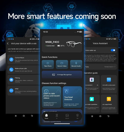 New AI Smart Glasses, 800W Camera Video Recording, AI Photo Recognition, Bluetooth Call & Voice Translation Eyewear