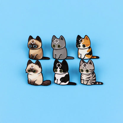 "Loading" Black Cat Enamel Pin Cute Brooch Pines Lapel Pins Badge on Backpack Clothing Accessories Animal Jewelry Friends Gifts