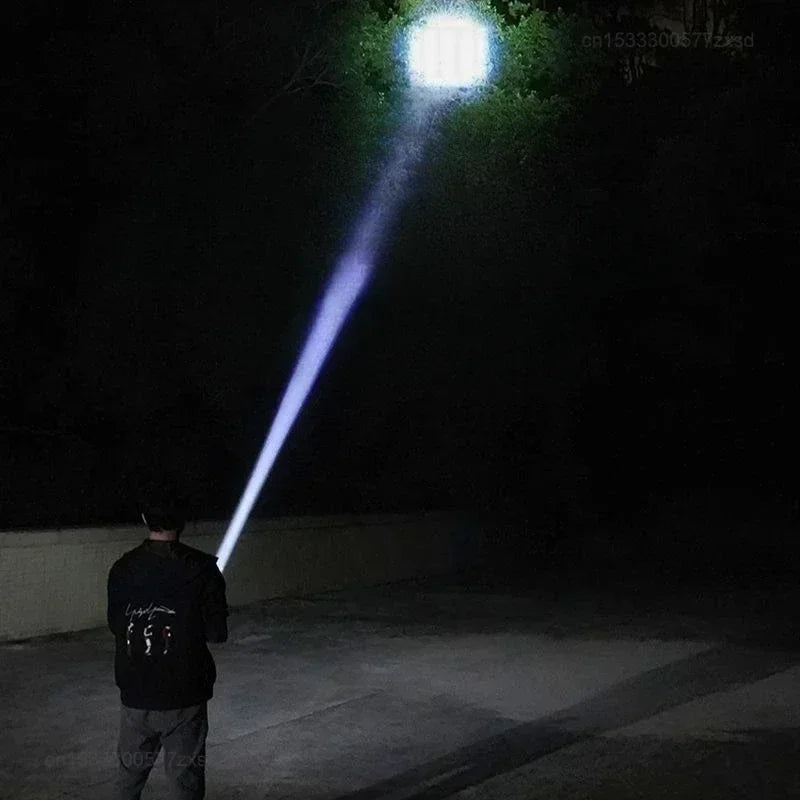 Mijia Outdoor Flashlight Portable Strong Light Variable Focus with Floodlight Side Lights Long Range Rechargeable Flashlight
