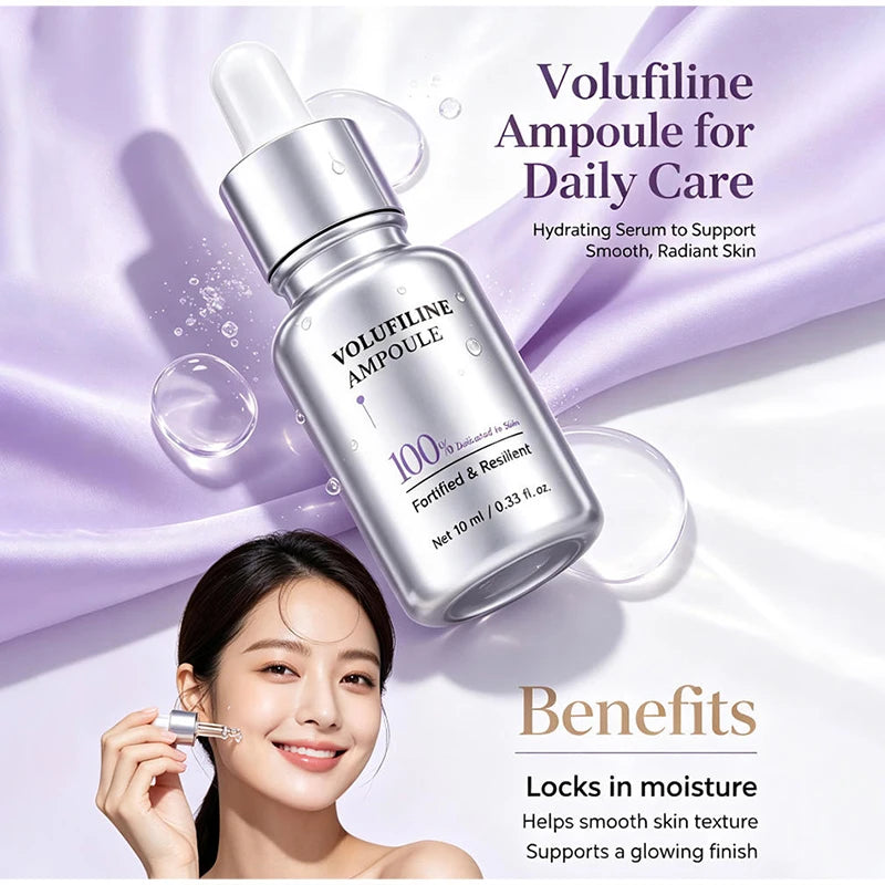 100% Pure Volufiline Plumping Ampoule Serum, Skin Care Essential for Facial Volume & Even Skin Tone, Fast-Absorbing Hydrating