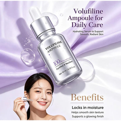 100% Pure Volufiline Plumping Ampoule Serum, Skin Care Essential for Facial Volume & Even Skin Tone, Fast-Absorbing Hydrating
