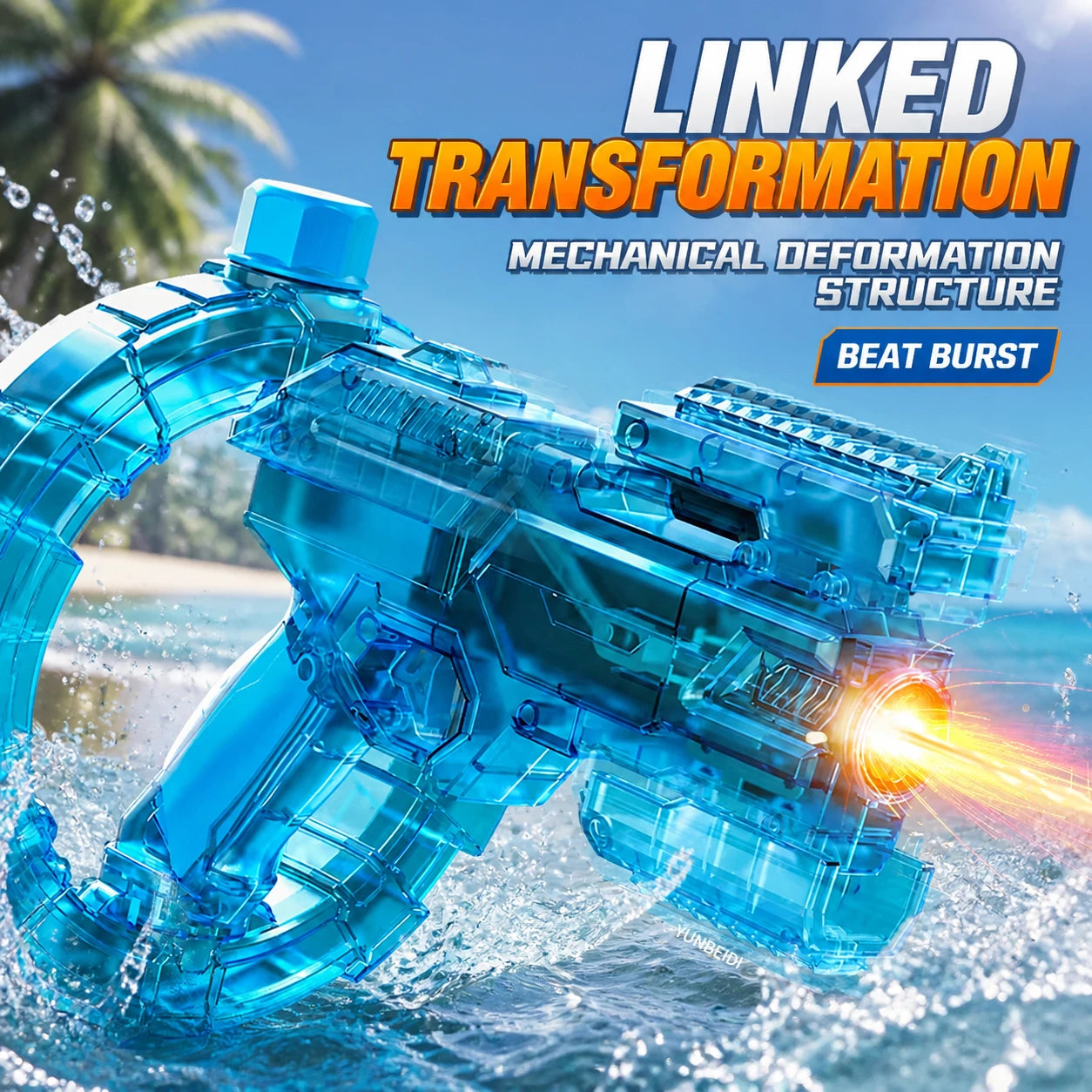 Electric Water Gun with LED Light Large-capacity Long-range Shooting Water Gun Summer Outdoor Game Toy Children's Adults' Gift