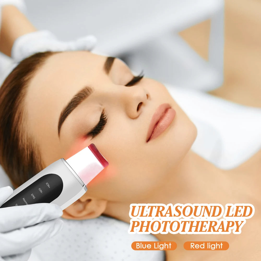 Ultrasonic Skin Scrubber Peeling Blackhead Remover Deep Face Cleaning Ultrasonic Ion Ance Pore Cleaner Facial Shovel Cleanser