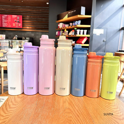 Tyeso Stainless Steel Thermos Water Bottle Portable Sport Vacuum Flask Keeps Cold and Heat Thermal Mug Insulated Car Tumbler Cup