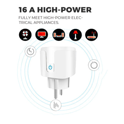 Tuya Smart Socket WIFI 16A/20A EU Plug With Monitoring Timing Function Smart Home Electronic Power Outlet Alexa Google Home